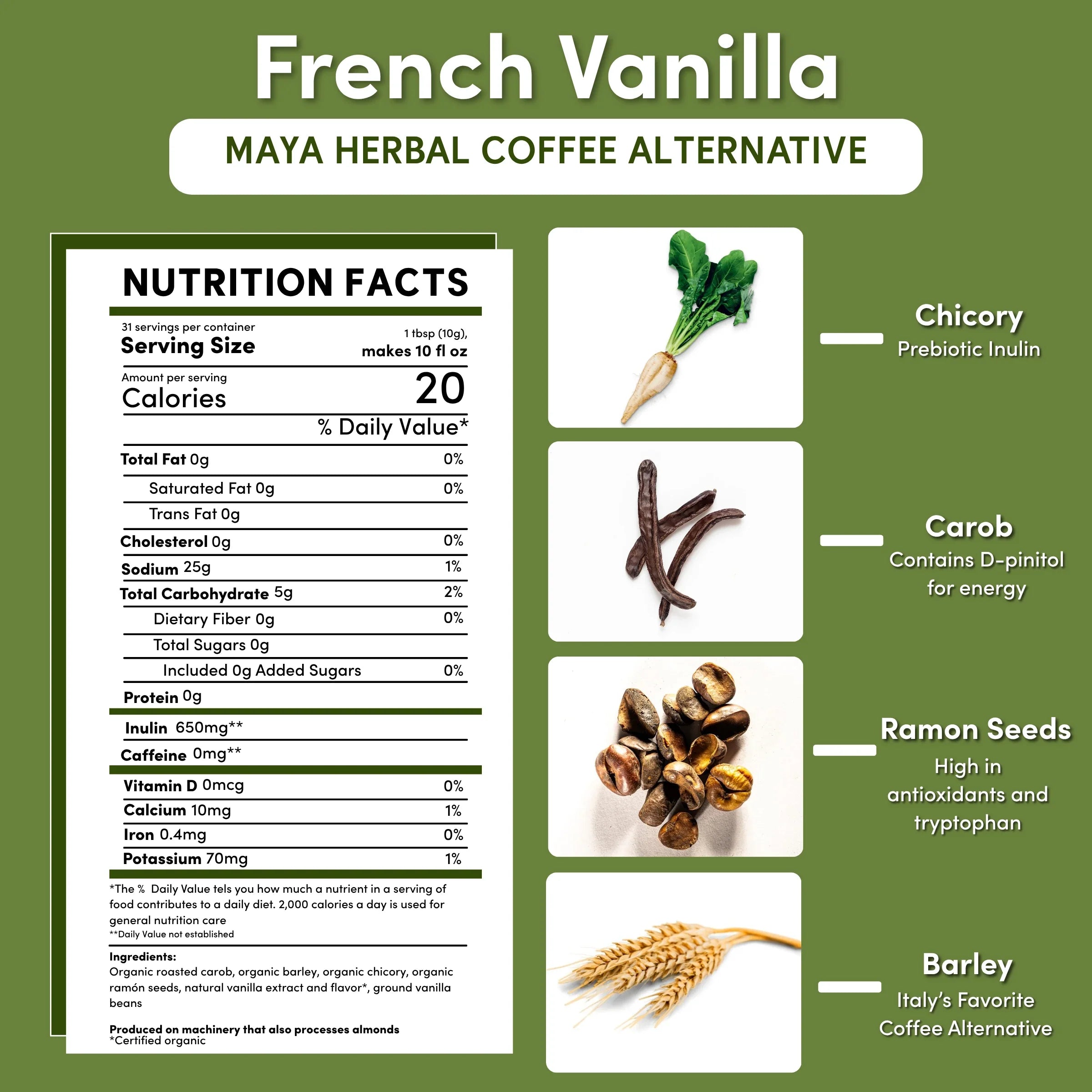 French Vanilla Chicory Herbal Coffee