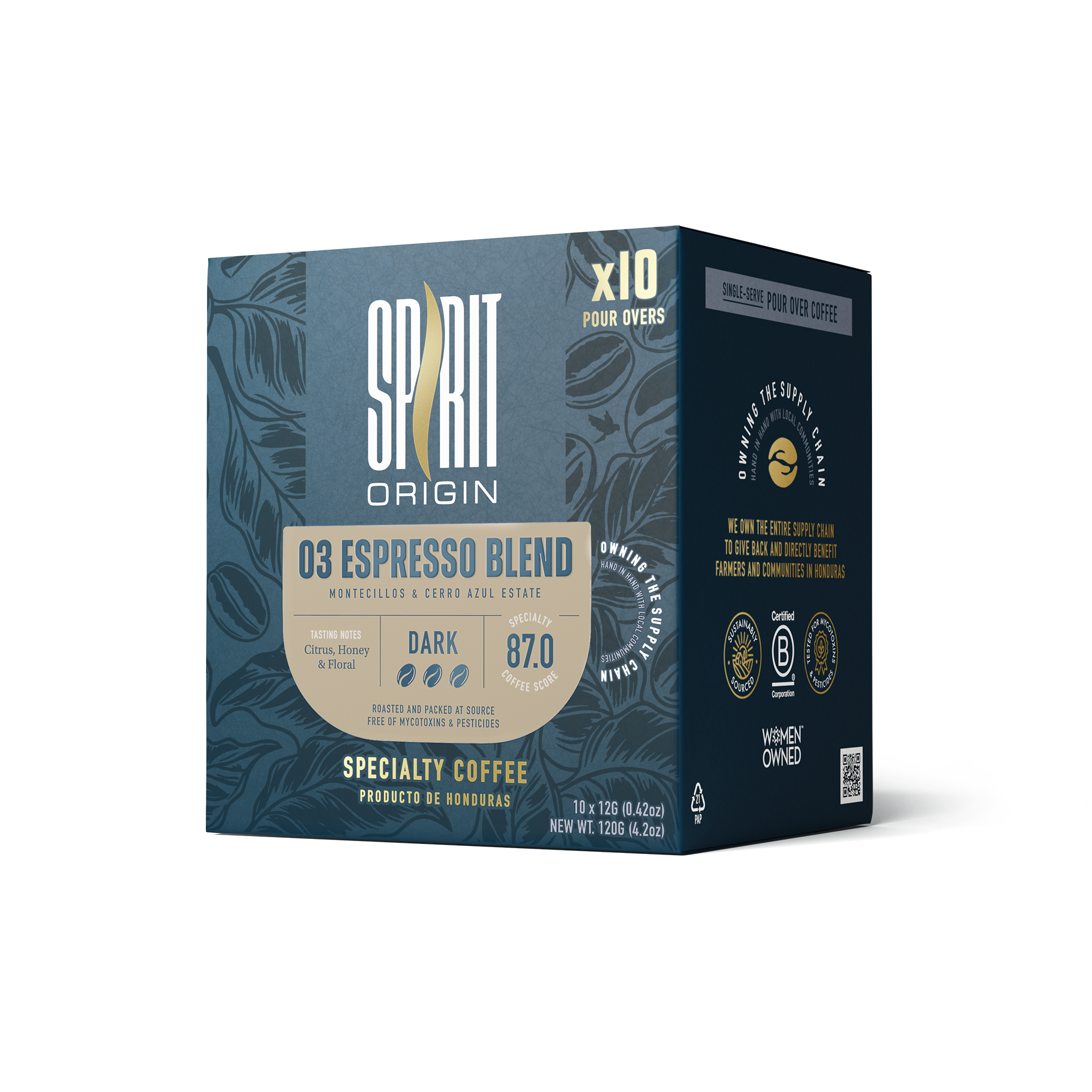 Single-Serve Pour-Over Drip Coffee Bags – Espresso Blend Specialty Coffee (10-Pack)